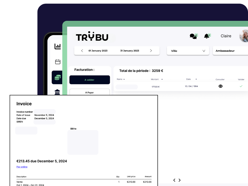 Fonctionnalités : finances